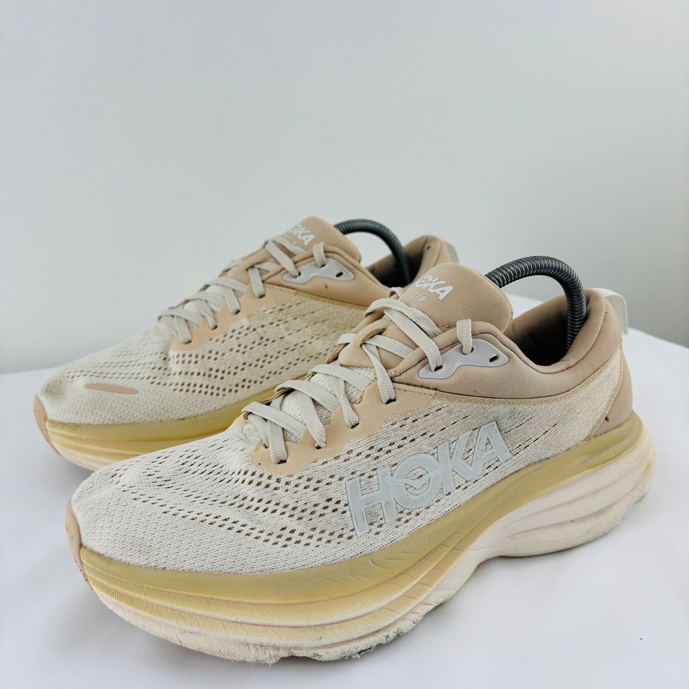 Hoka One One Bondi 8 Mens Running Shoes Shifting Sand Road Sneakers 1123202 9.5D